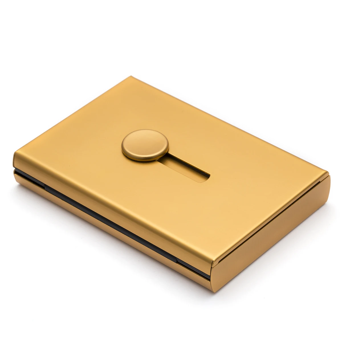 Push button aluminium business card holder
