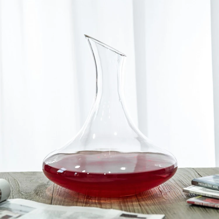 Factory Wholesale 60 oz Clear Handmade Lead Free Crystal Wine Decanter