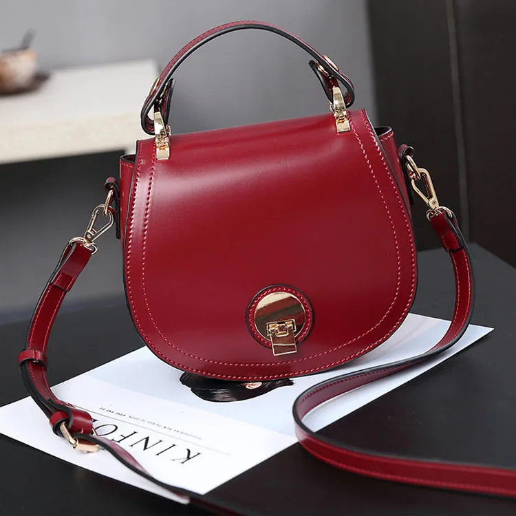 

PU leather fashion round crossbody bag in handbags for college girls and women