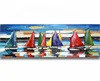 Colorful Sailboat Stainless Steel Home Decor Metal 3D Oil Painting Art Work for home office bar hotel