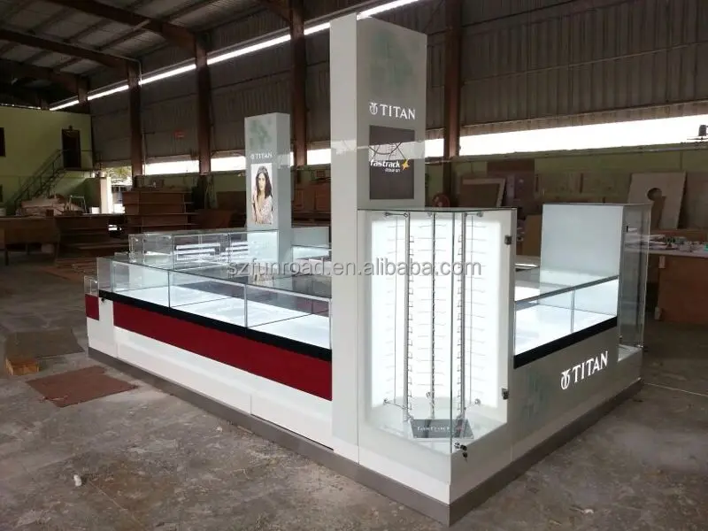 Produk baru kacamata  desain  kios di mal display cabinet 