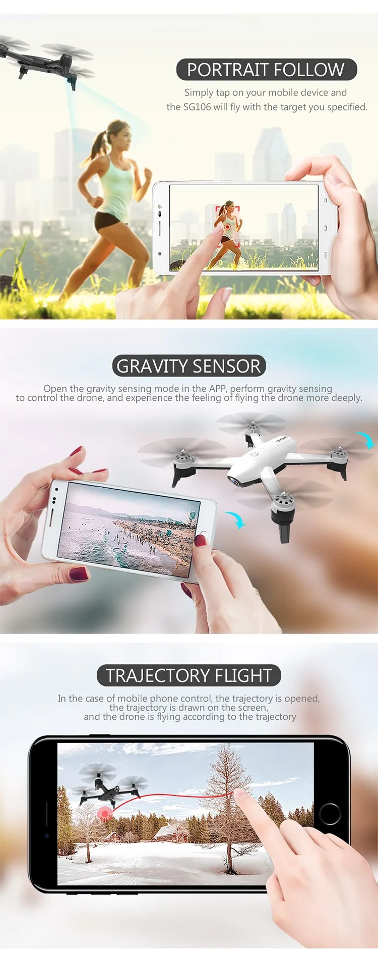 Sg-106 Wifi Camera Drone 4k Hd Camera Optical Flow Rc Quadcopter Drone