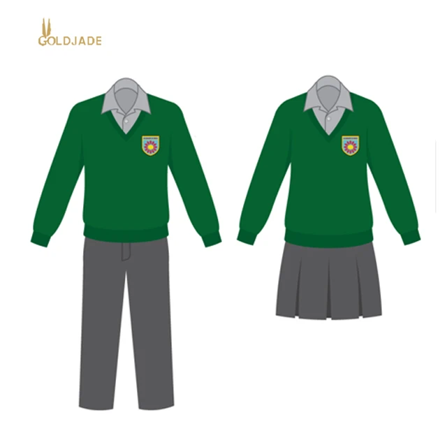 new design school girls shirts+dress+pants for school uniform