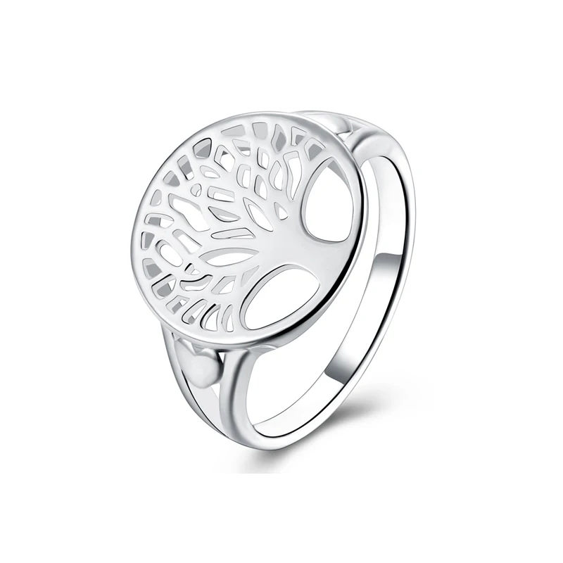 

Wholesale 925 Silver Hollow Out Life of Tree Ring For Men Women Jewelry