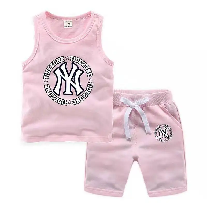 

2019 summer new kids Korean version of the vest five pants suit kids cotton pants suit
