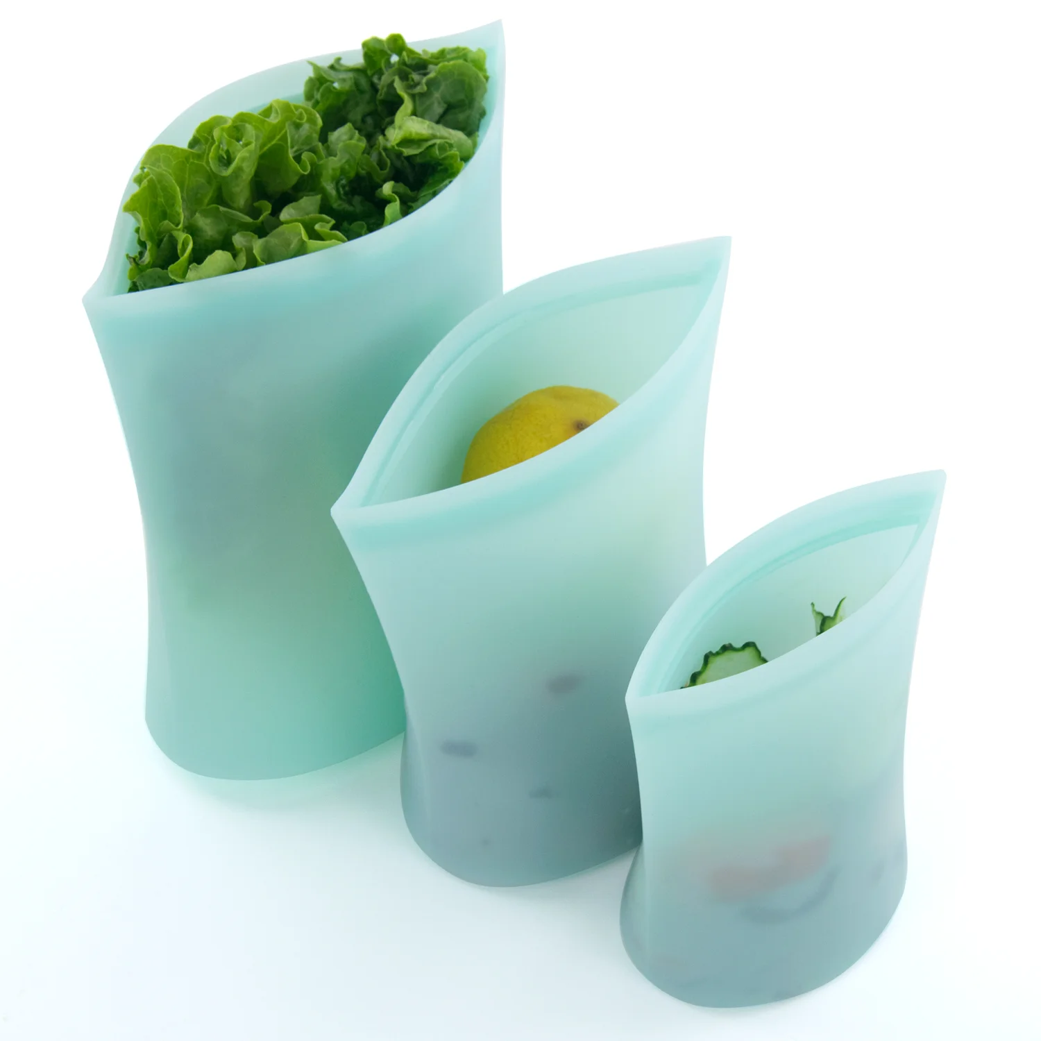 Reusable Silicone Food Bag Freezer Microwave Dishwasher Safe Resealable