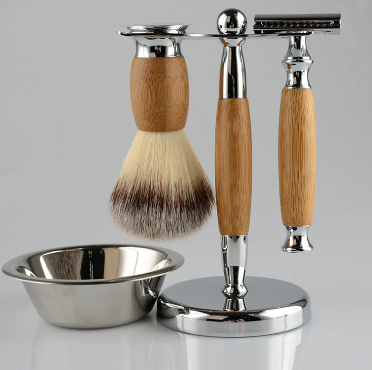 Jdk Luxury Nature Bamboo Shaving Brush Set With Synthetic Hair Buy 3