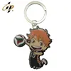 Wholesale cheap custom volleyball logo girls and boys metal keyring with epoxy