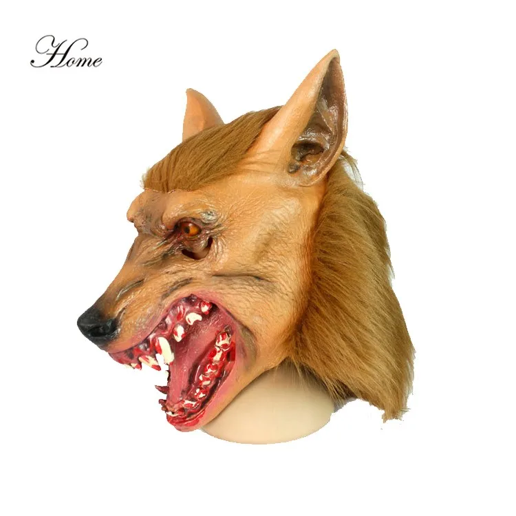 home brand scary realistic latex werewolf wolf head mask