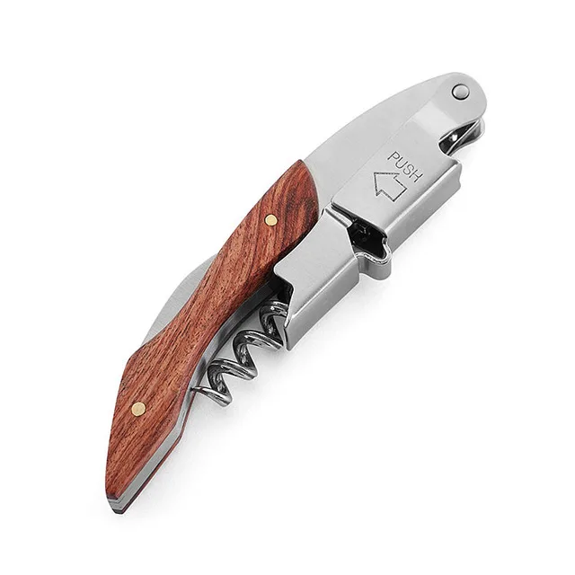 

High Quality Wholesale Custom Cheap wooden box wine corkscrew set waiter wood bottle opener