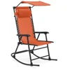 Amazon Walmart Metal Iron Folding Rocking Chair Foldable Rocker with pillow Outdoor Patio Furniture