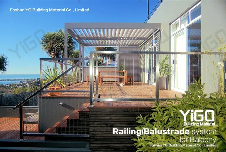 Edelstahlseil geländer Systeme/geländer aus edelstahl kabel-Brüstung