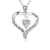 love hope faith engraved 925 sterling silver heart shaped pendant