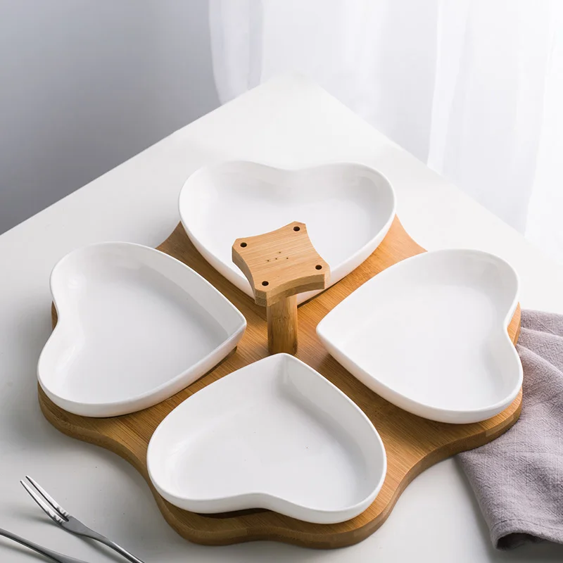 Table dinnerware heart shape spain tapas dishes / restaurant white custom plates  dish 