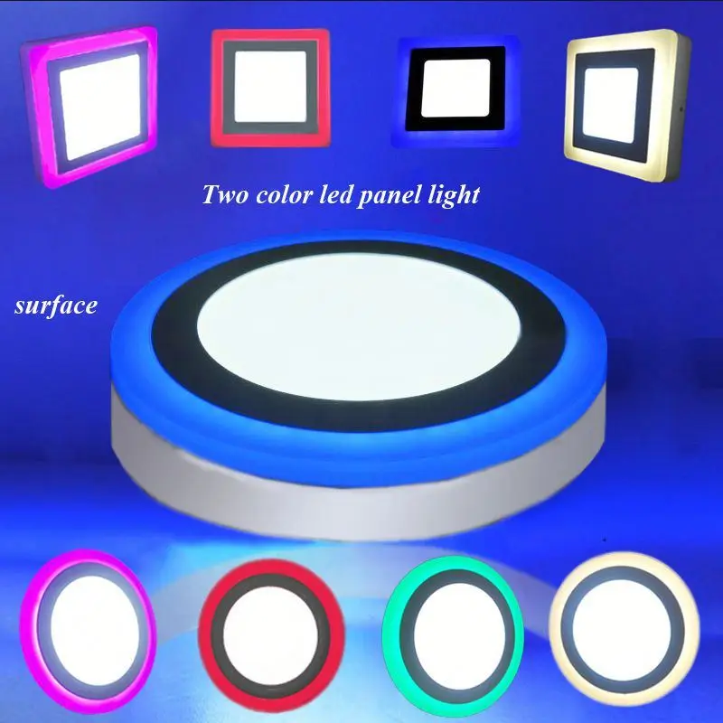 Double color step led panel light surface smd recessed round slim led ...