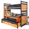 Perfect Choice Triple BUNK BED Sambor Modern High Bed DRAWERS Ladder 3 Children TRUNDLE Bed Pine Wood