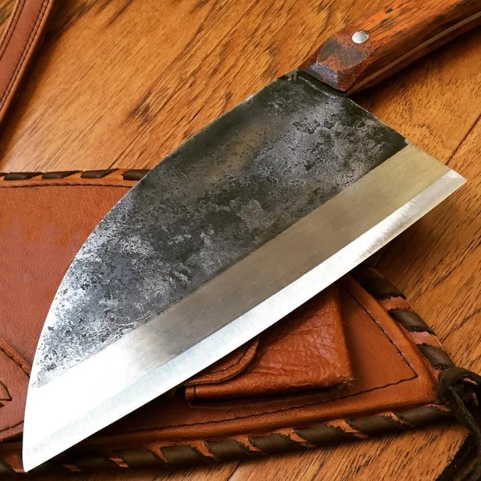 
OEM 3 layer forged high carbon clad steel almazankitchen almazan kitchen chinese serbian chef cleaver knife handmade 