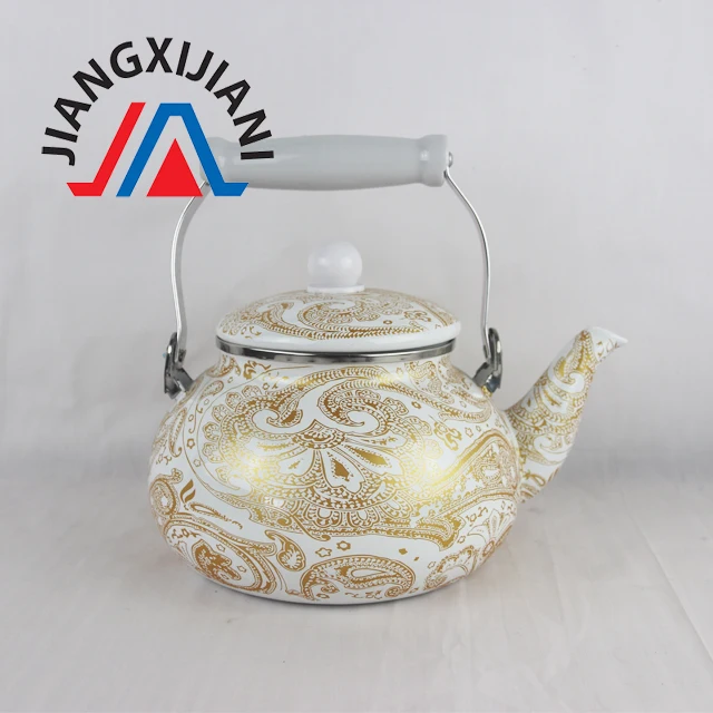 
2.5L Turkish enamel Kettle with Ceramic handle tea kettle teapot cast iron teapot 