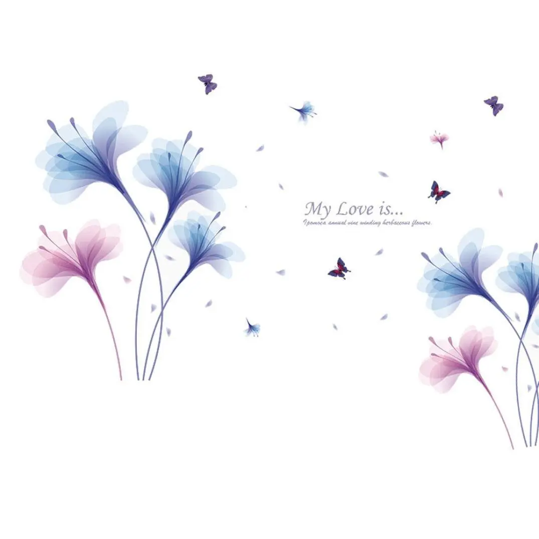 Rumas DIY Removable Wall Decal Family Home Orchid Sticker Mural Art Home Decor