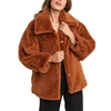 OEM Service Fashion Winter Long Sleeve Faux Fur Coats for Ladies