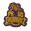 Custom Purple embroider border twill fabric embroidered patches