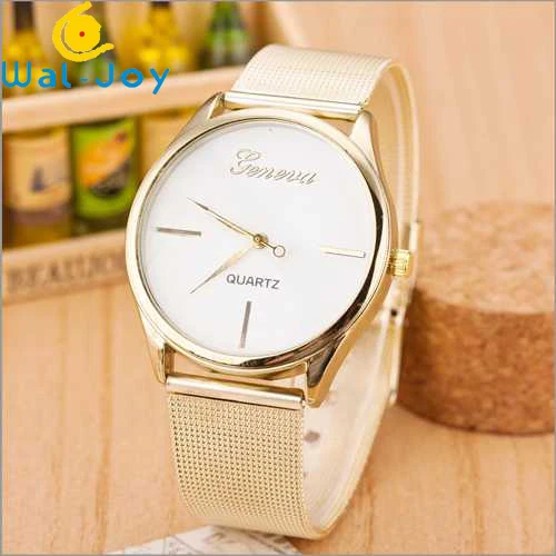 

personality net belt trendy top quality GENEVA promotional alloy watch(WJ-4026)