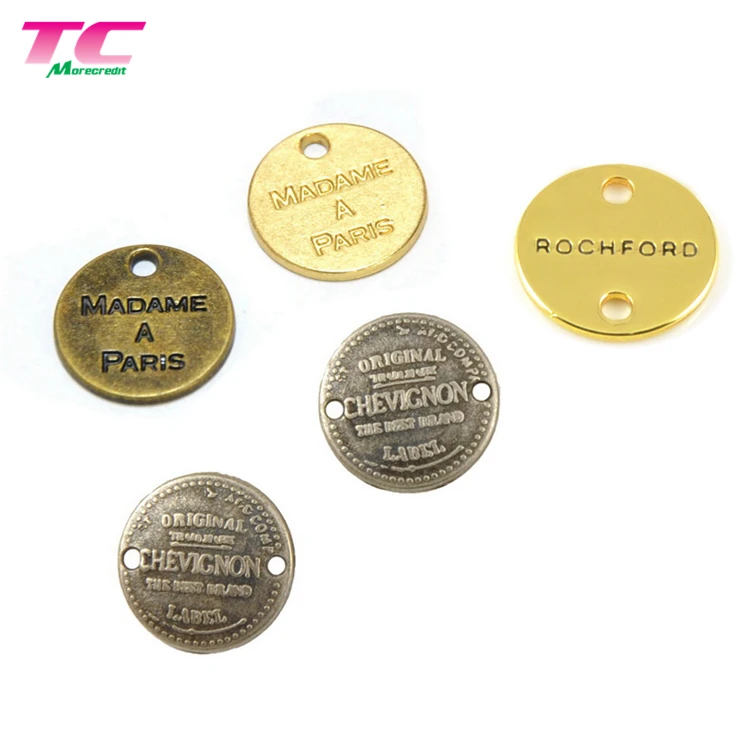Round metal jewelry tags