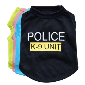 Image of High Quality Free Printabl Pattern Simple Custom Print Pet Vest Police Dog Clothes