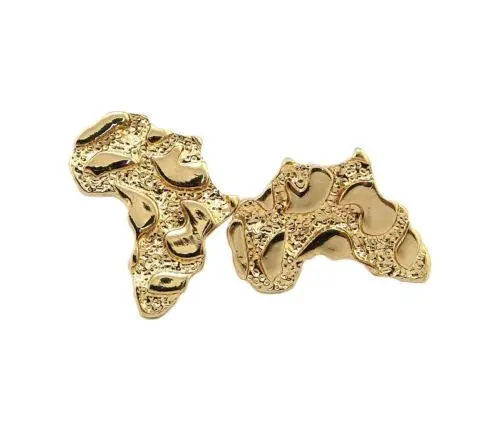 Imitations Gold Tone African Map Shaped Earring Africa Stud Earrings