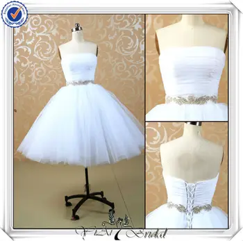 Jj3506 Tulle Skirt Puffy Sexy Short Mini White Wedding Dress Buy