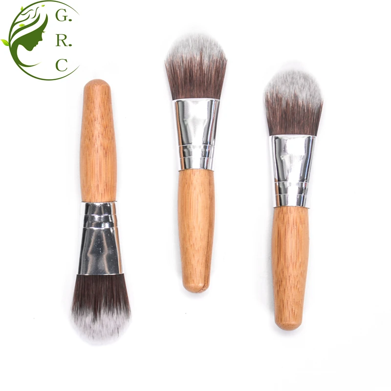 

Hot Selling Personalized Single Small Vegan Facial Private Label Wooden Custom Mini Bamboo Foundation Face Mask Brush, Wooden color