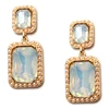 KM yiwu wholesale market milky opal rectangle sliced diamond gemstone crystal earrings boho women 2018