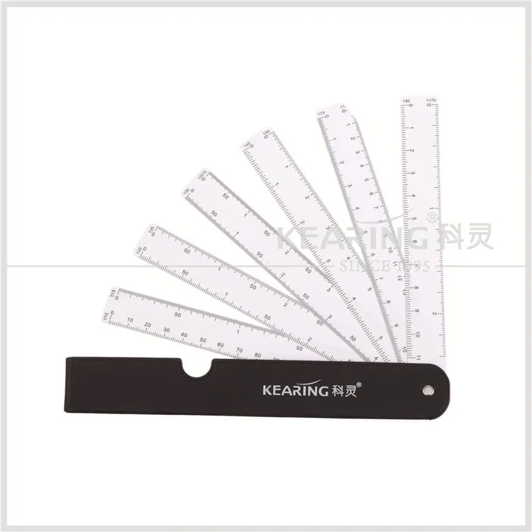Foldable Fan Shaped Plastic Ruler For Graphics Design Multi Ratio Measure Scale