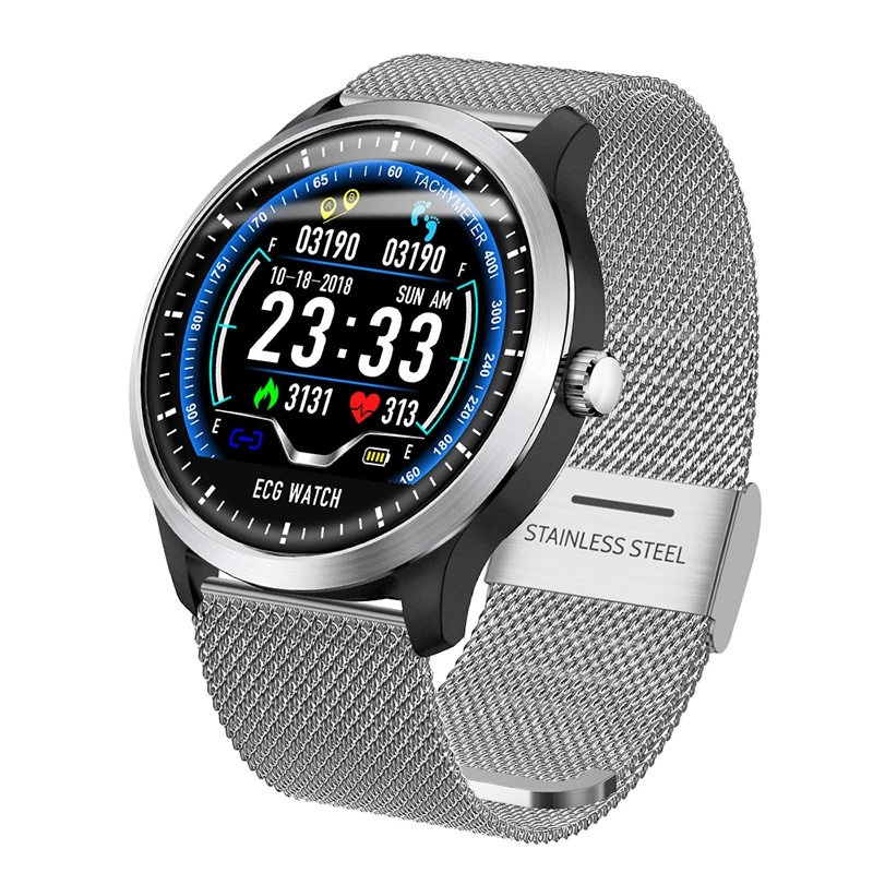 

Luxury N58 ECG Smart Watch Heart Rate Monitor Fitness IP67 Waterproof Sports Stainless Steel Digital Men Bluetooth Wrist Watch