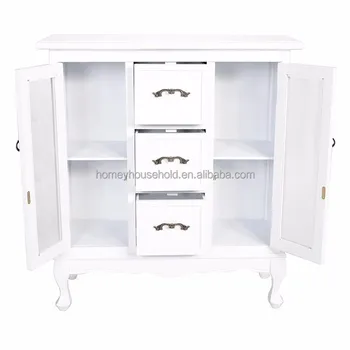 Antique White Double Glass Sliding Door Lowes Storage Cabinets For