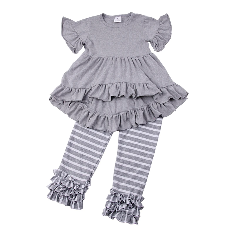 

Children beautiful summer clothes boutique kids sleeve clothing sets, Picture