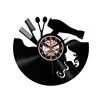 Barber Shop Oclock Decorative Wall Clocks Hairdresser Vinyl Wall Clock Modern Design 3D Watches Wall Decor For Barber Salon