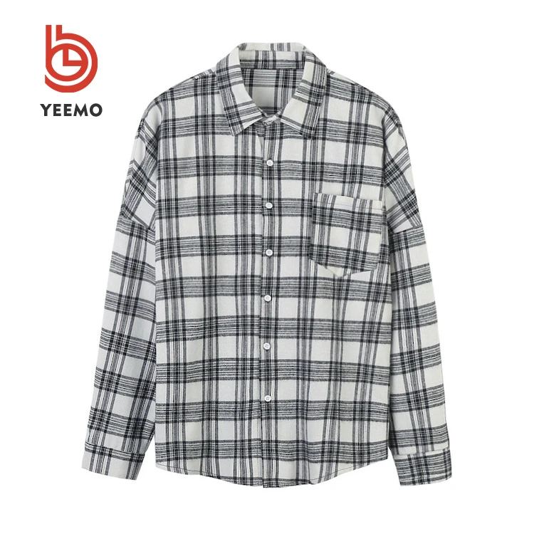 

Ready To Ship Casual Cotton Long Sleeve Men's Plaid Check Shirts, Custom color