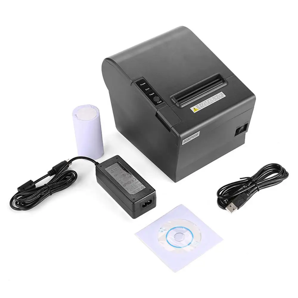 

Quality desktop 80mm thermal printer auto cutter usb serial lan interface 802USL