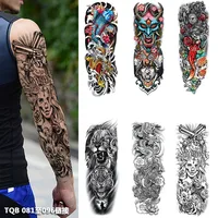 

TQB-081 -096 2019 New Full Arm Large Skull Waterproof Temporary Tattoo Sticker for Men Women
