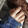 Korean 925 sterling silver alphabet double decking design rings