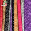 High quality gold foil printed 100% polyester viscose flock fabric for shoes material