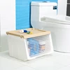 Plastic book kids toy box cloth bins living room bathroom storage
