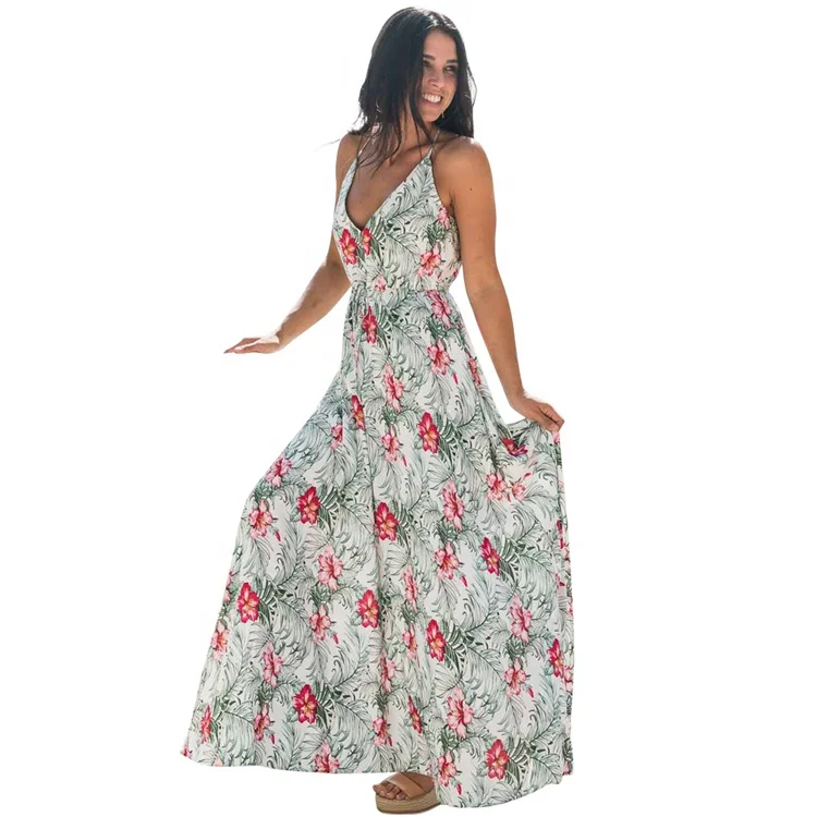 

Modern stylish woman clothing ladies floral print long maxi dress