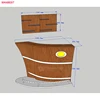 Juice wine coffee bar drinking brown wooden lacquer small bar counter with cold LED light
