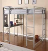 Student metal frame bunk bed with study table desk