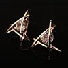 European and American Trinkets Triangle Zircon Earrings Toe Square Zircon Stud Earrings Women Wholesale Earrings