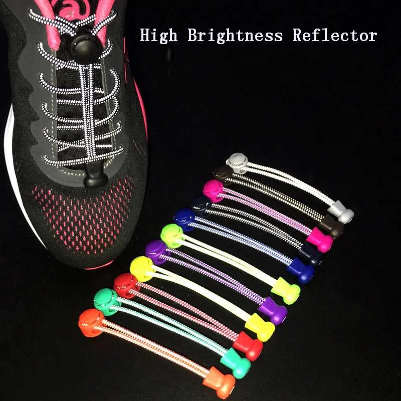 

Luxury Cordones De Zapatos elastic reflective Lazy Lock shoe Laces No Tie Shoelaces, Picture color or custom color