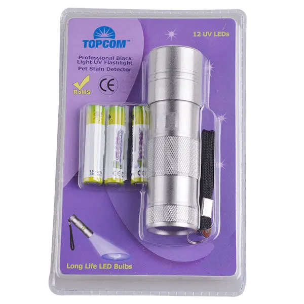 12 Led mini Light Aluminum Alloy detector Urine 395nm Ultraviolet Lamp UV