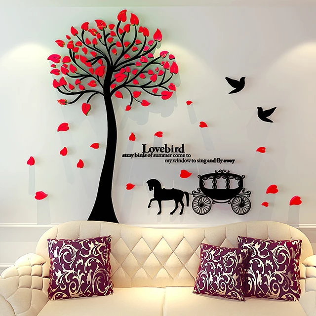 
3d wall stickers home decor XL tree wall decals art acrylic custom tree wall stickers 